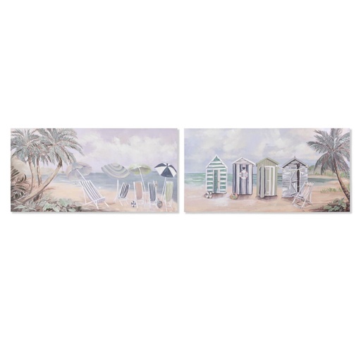 Lienzo Home ESPRIT Lienzo Madera MDF 120 x 3 x 60 cm Playa
