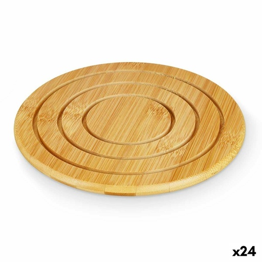Salvamantel Kinvara Natural Bambú Redondo 19 x 1 x 19 cm (24 Unidades)