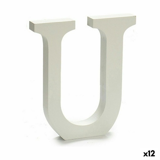 Letra Pincello U Blanco 1,8 x 21 x 17 cm (12 Unidades)