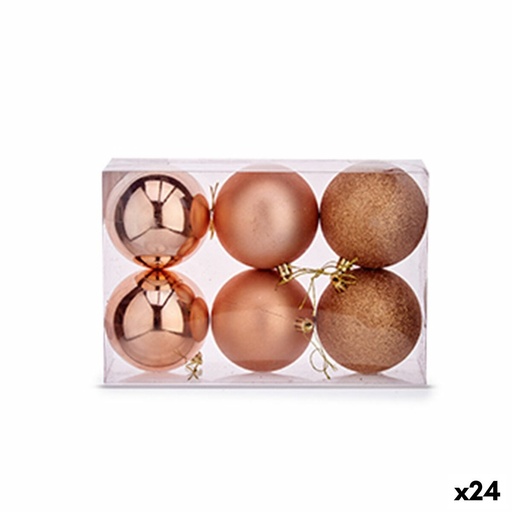Set de Bolas de Navidad Krist+ Cobre Plástico (24 Unidades)