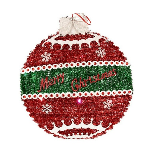 Bola de Navidad Krist+ Blanco Rojo Plateado Plata Polipropileno PET Plástico Luz LED