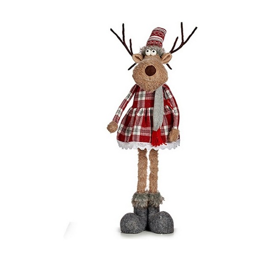 Figura Decorativa Krist+ Rojo Gris Ciervo Bufanda 17 x 78 x 24 cm