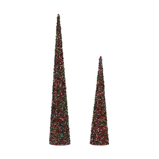 Adorno Navideño Krist+ Azul Fucsia Lentejuelas Navidad 9,5 x 60 x 9,5 cm Conos