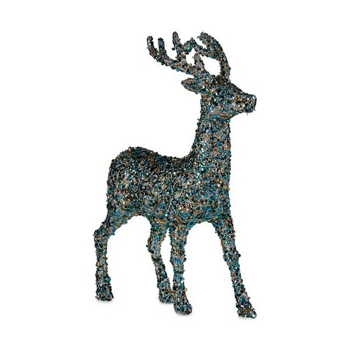 Reno de Navidad Krist+ Azul Dorado Reno 15 x 45 x 30 cm