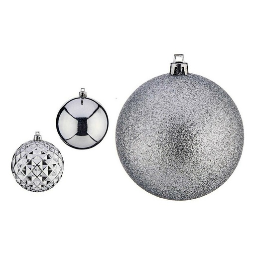 Bolas de Navidad Krist+ Plateado PVC Ø 8 cm 3 Unidades