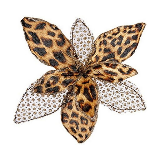 Flor Decorativa Krist+ Navidad Leopardo
